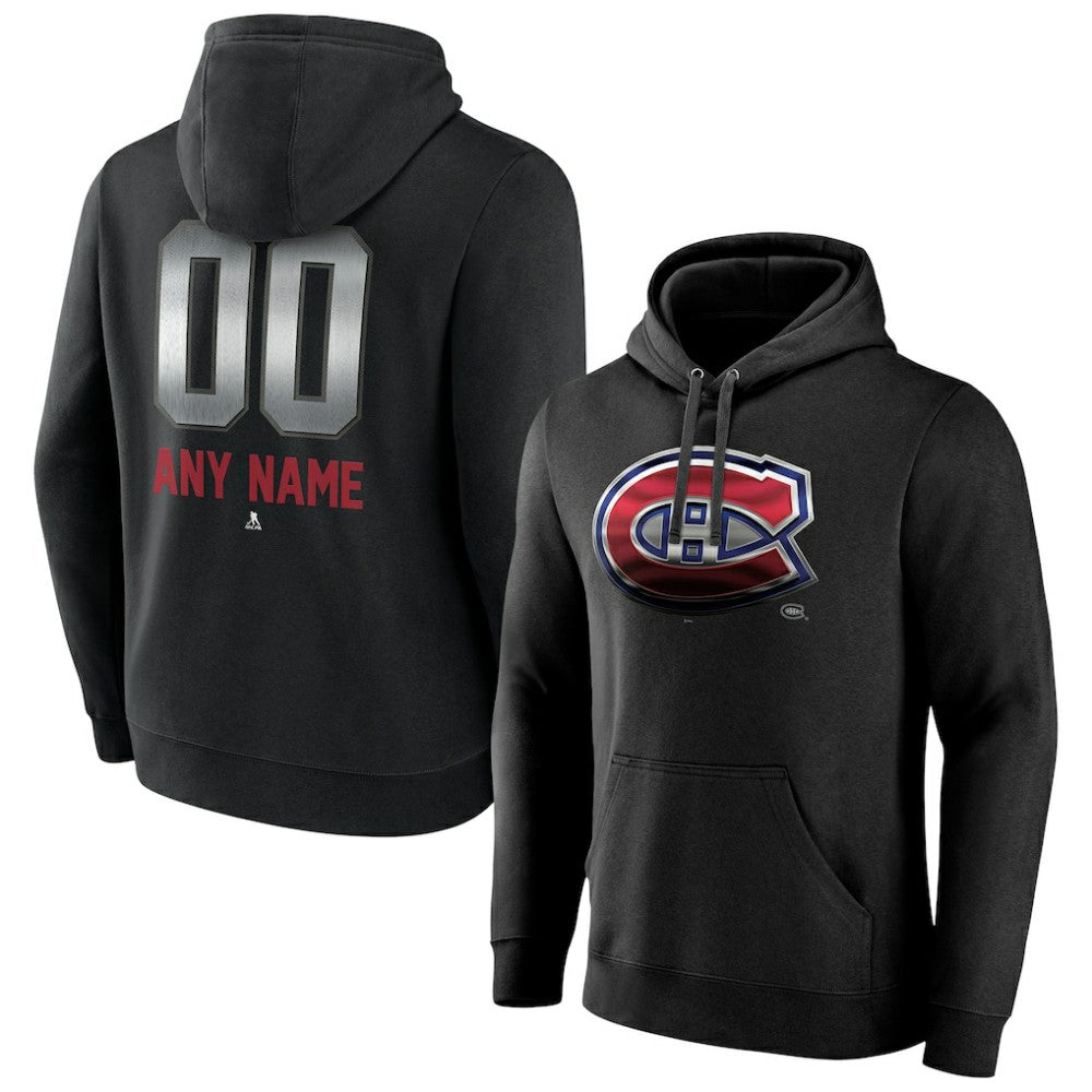 Montreal Canadiens Personalized Midnight Mascot Logo Pullover Hoodie