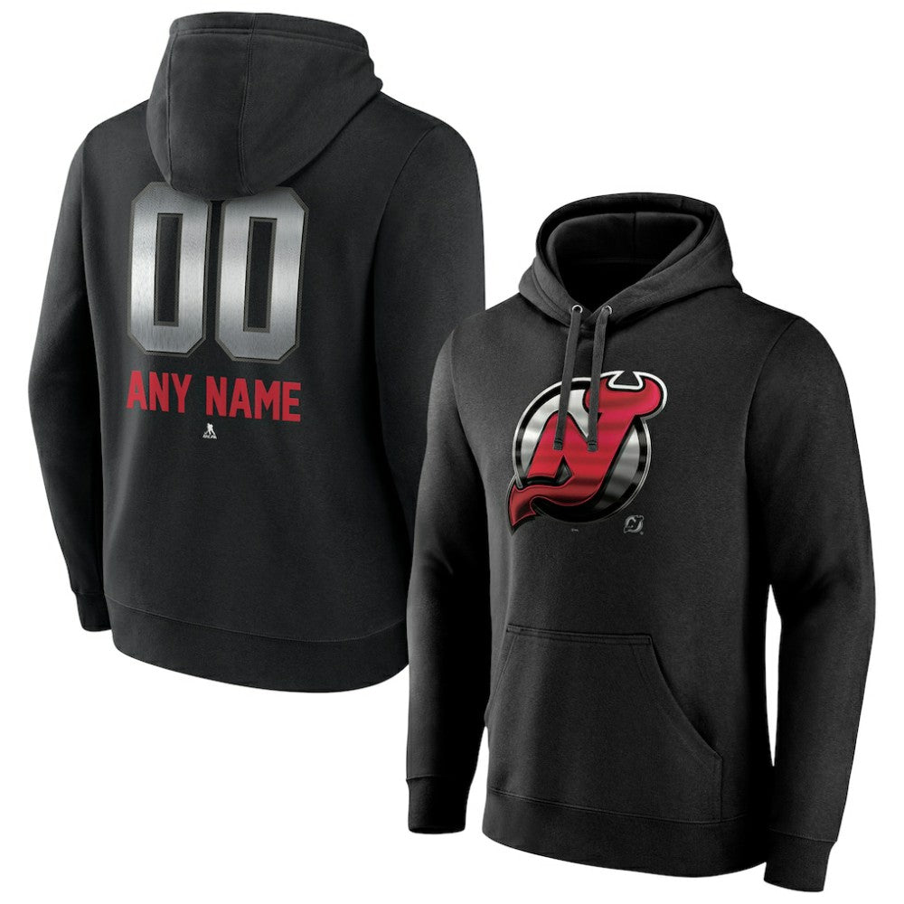 New Jersey Devils Personalized Midnight Mascot Logo Pullover Hoodie