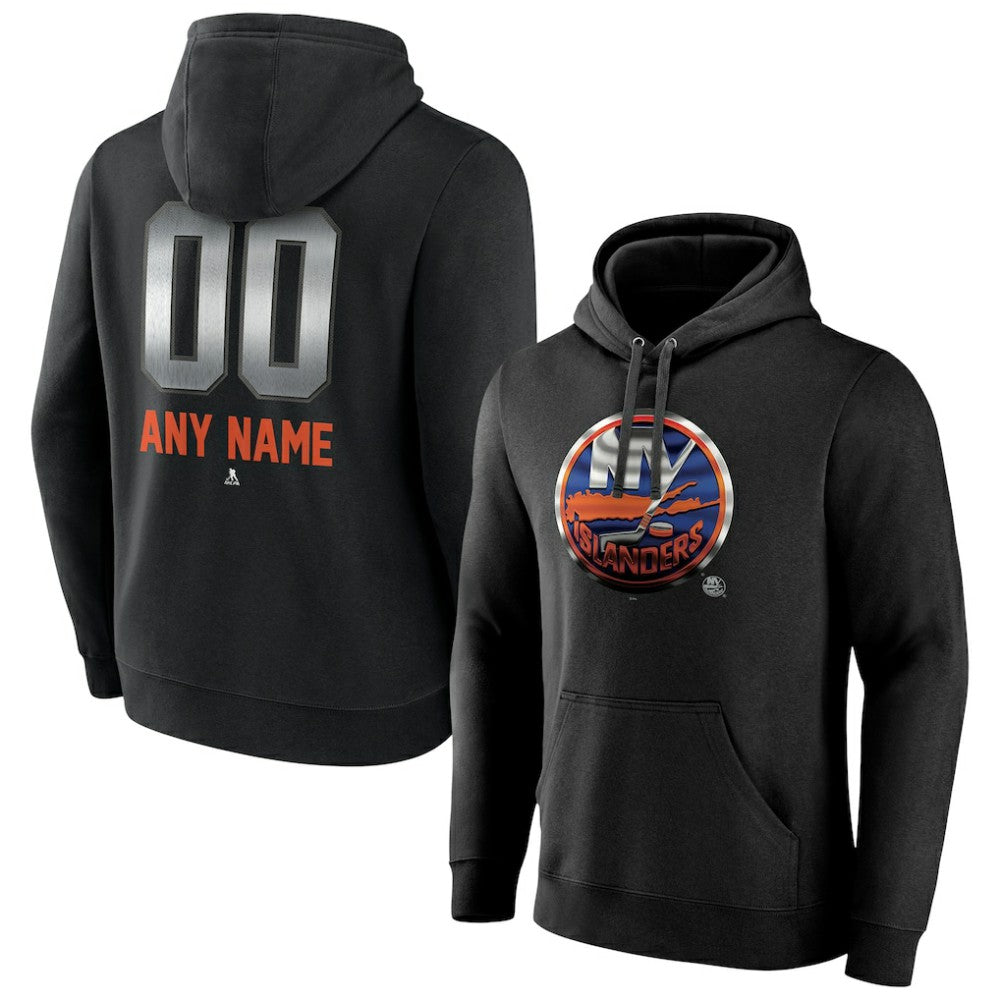 New York Islanders Personalized Midnight Mascot Logo Pullover Hoodie