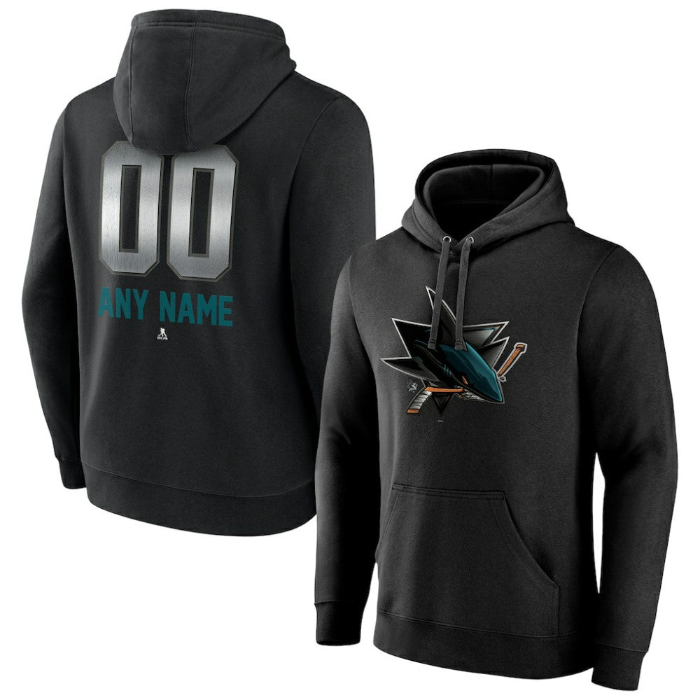 San Jose Sharks Personalized Midnight Mascot Logo Pullover Hoodie