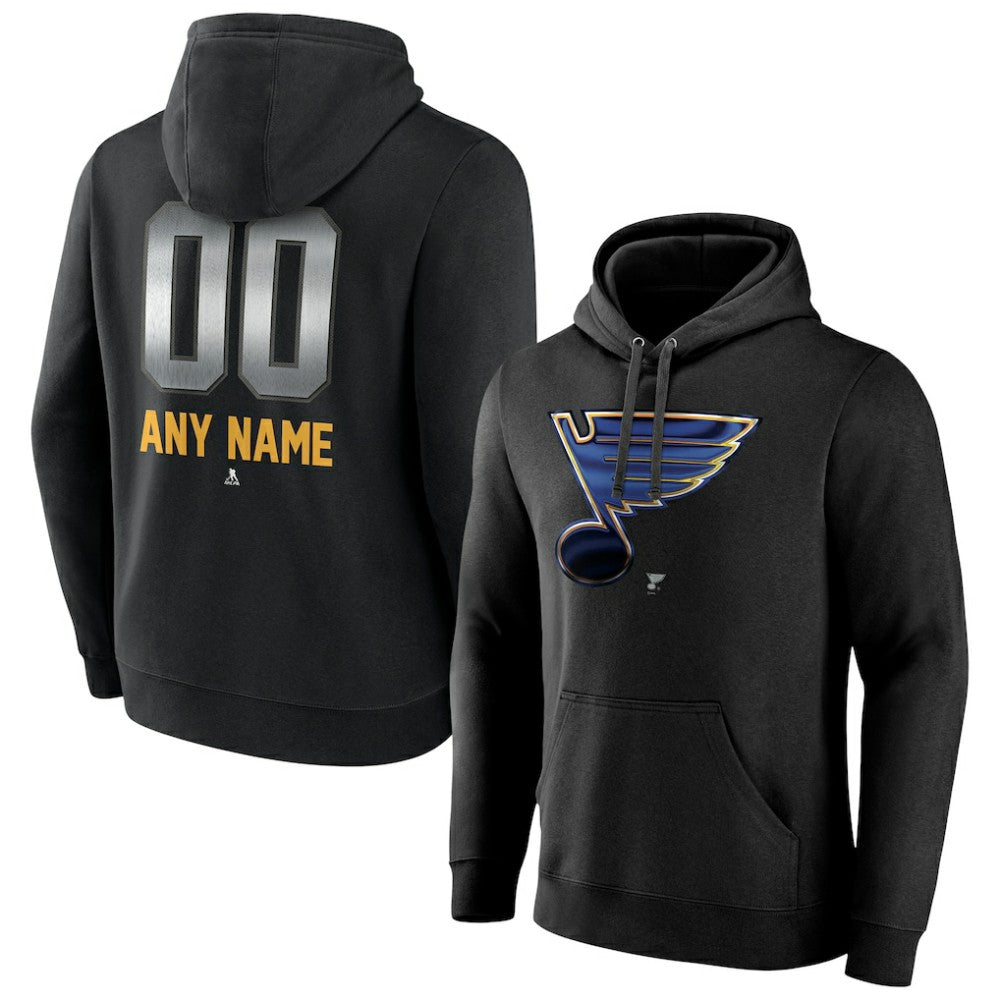 St. Louis Blues Personalized Midnight Mascot Logo Pullover Hoodie