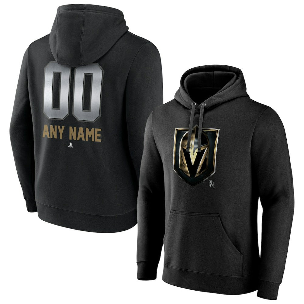 Vegas Golden Knights Personalized Midnight Mascot Logo Pullover Hoodie