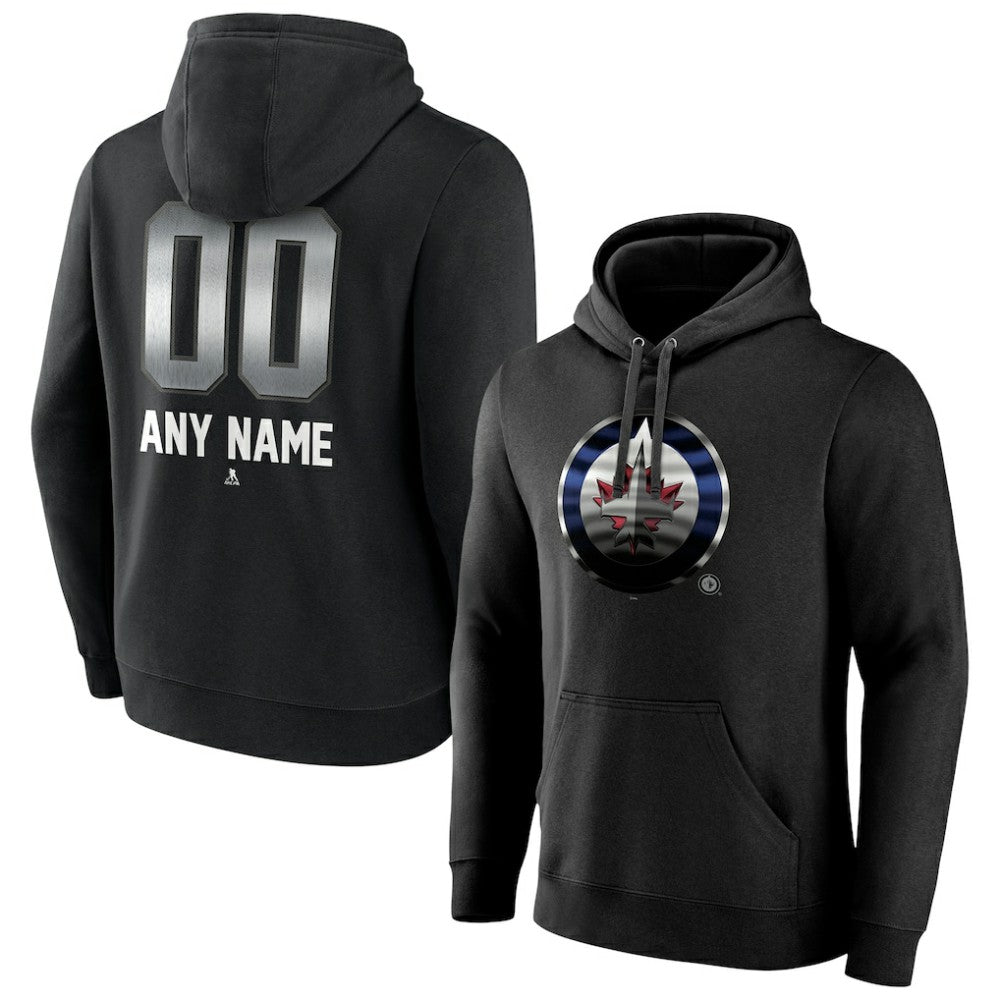 Winnipeg Jets Personalized Midnight Mascot Logo Pullover Hoodie