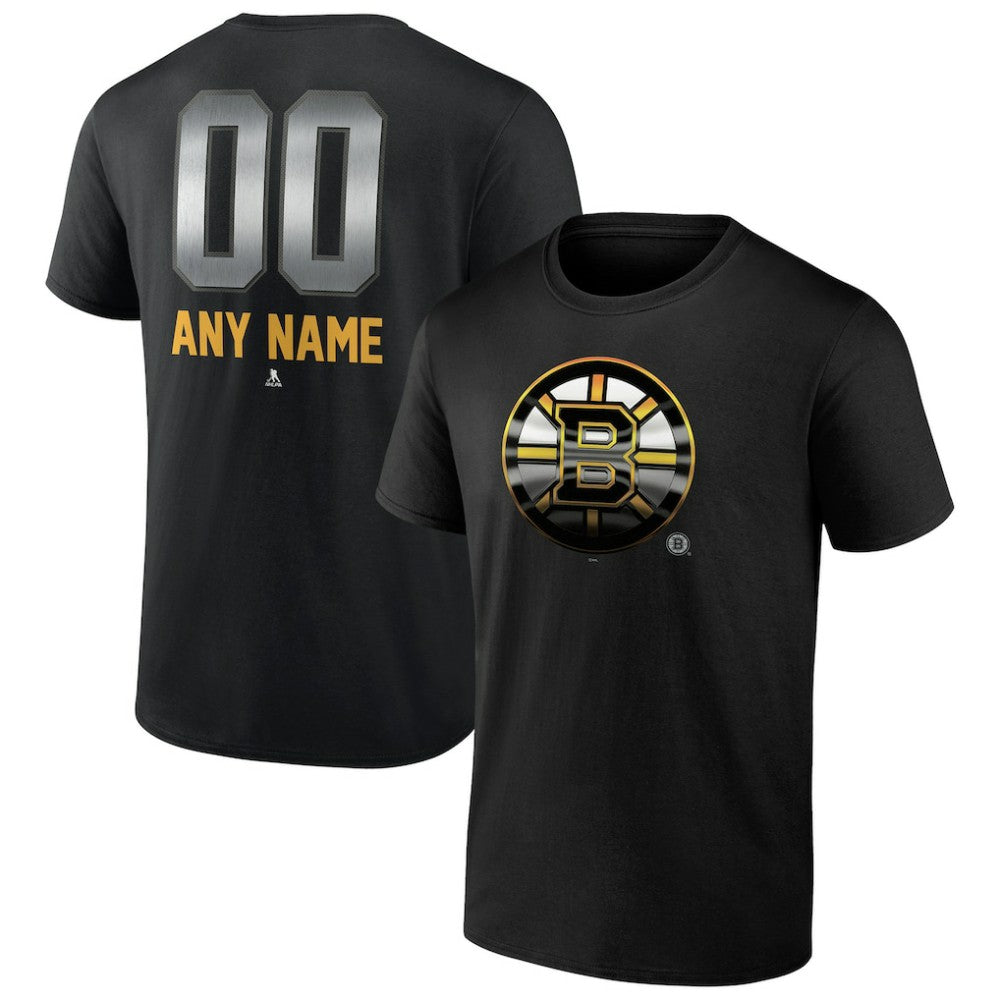 Boston Bruins Personalized Midnight Mascot Logo T-Shirt