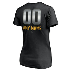 Anaheim Ducks Women's Personalized Midnight Mascot Logo V-Neck T-Shirt