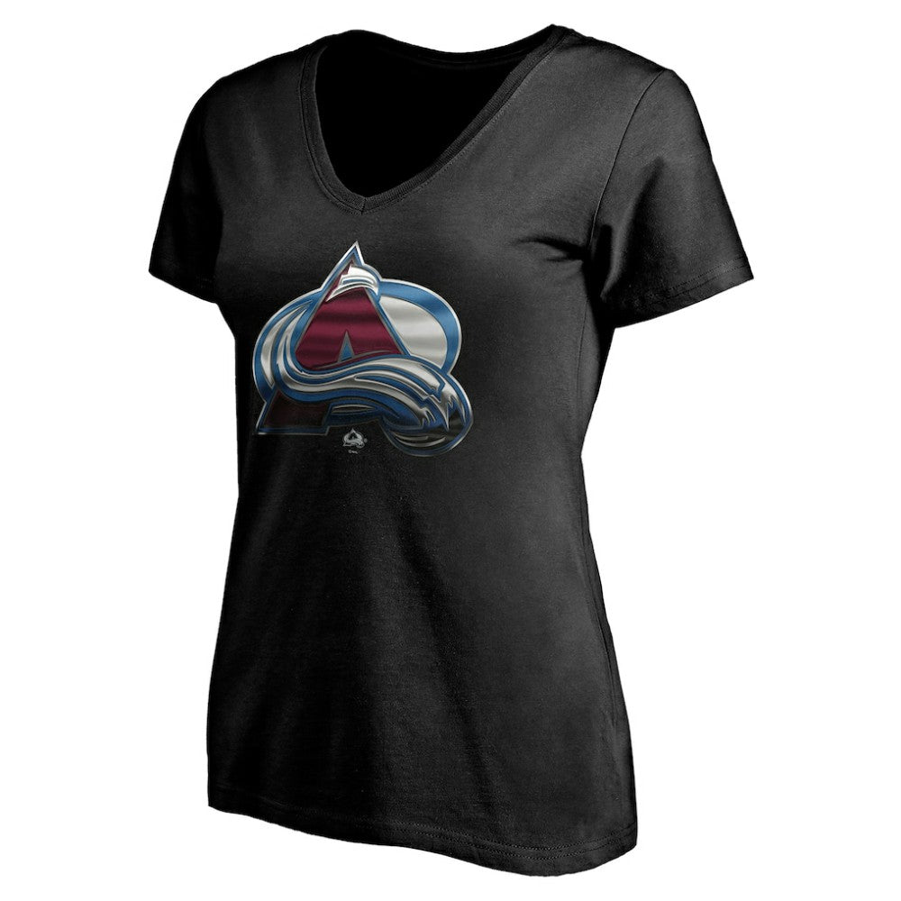 Colorado Avalanche Women's Personalized Midnight Mascot Logo V-Neck T-Shirt