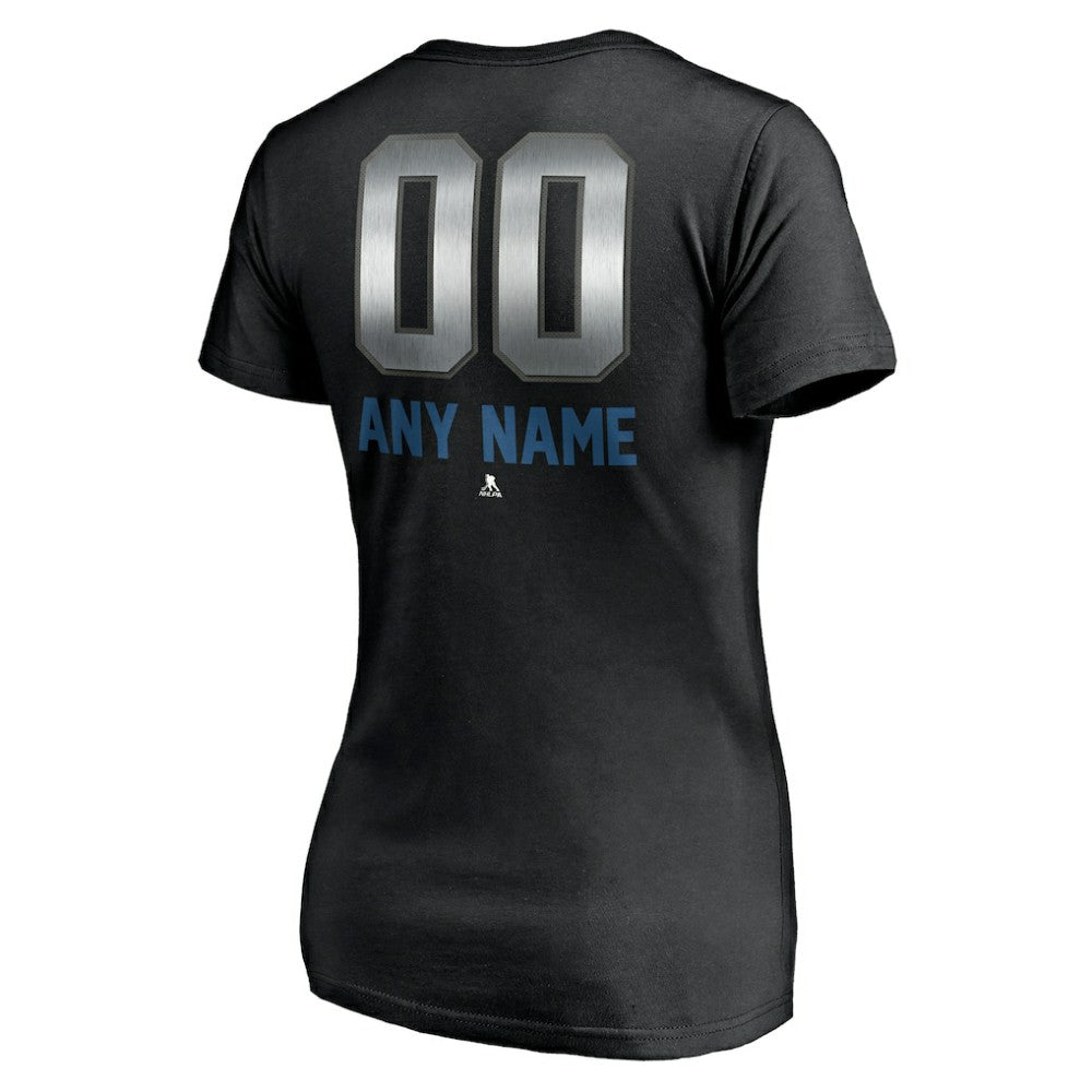 Colorado Avalanche Women's Personalized Midnight Mascot Logo V-Neck T-Shirt