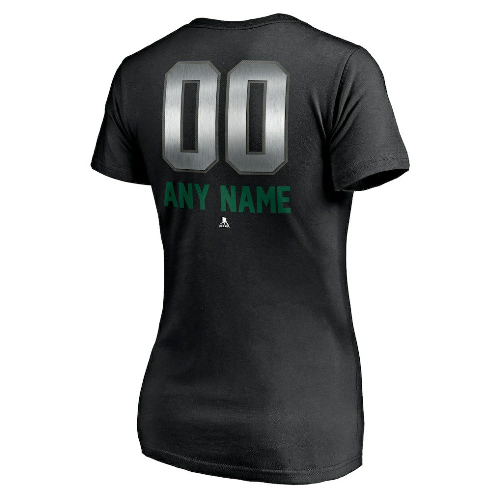 Dallas Stars Women's Personalized Midnight Mascot Logo V-Neck T-Shirt