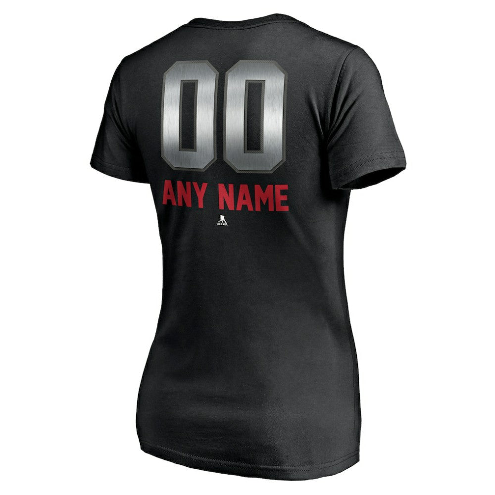 Florida Panthers Women's Personalized Midnight Mascot Logo V-Neck T-Shirt