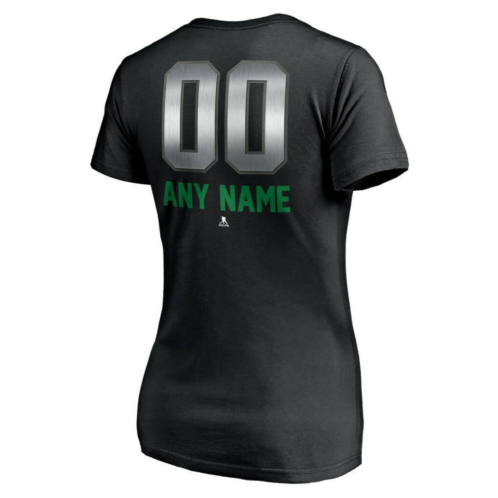 Vancouver Canucks Women's Personalized Midnight Mascot Logo V-Neck T-Shirt