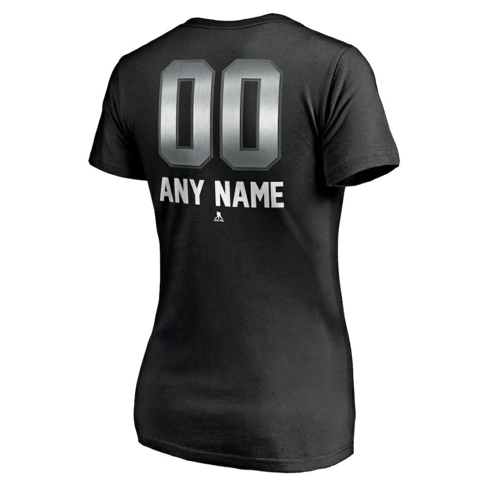 Winnipeg Jets Women's Personalized Midnight Mascot Logo V-Neck T-Shirt