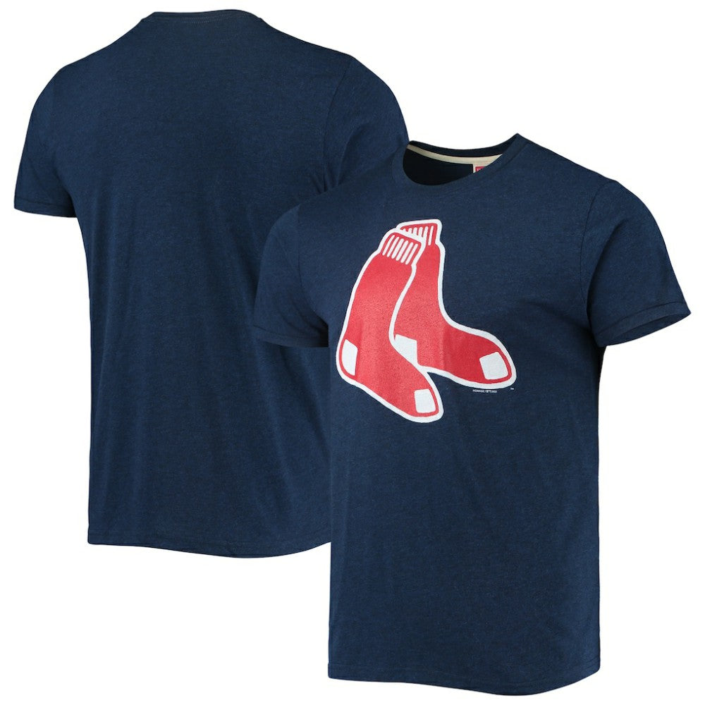 Boston Red Sox Homage Hand-Drawn Logo Tri-Blend T-Shirt - Navy