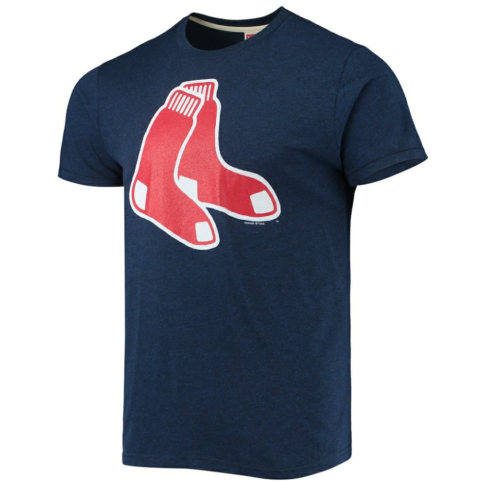 Boston Red Sox Homage Hand-Drawn Logo Tri-Blend T-Shirt - Navy