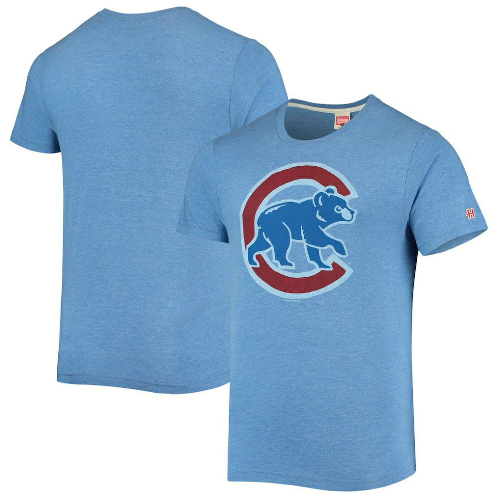 Chicago Cubs Homage Hand-Drawn Logo Tri-Blend T-Shirt - Royal