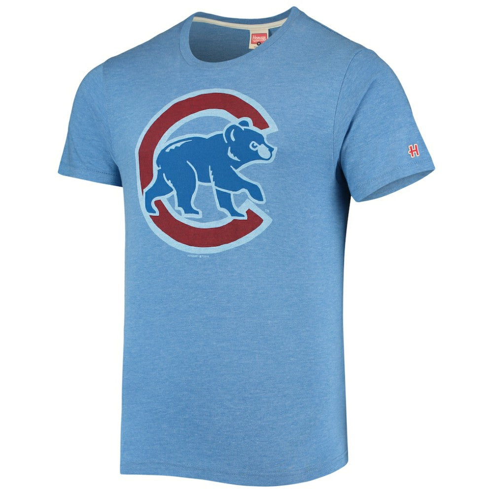 Chicago Cubs Homage Hand-Drawn Logo Tri-Blend T-Shirt - Royal
