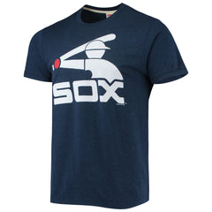 Chicago White Sox Homage Hand-Drawn Logo Tri-Blend T-Shirt - Navy