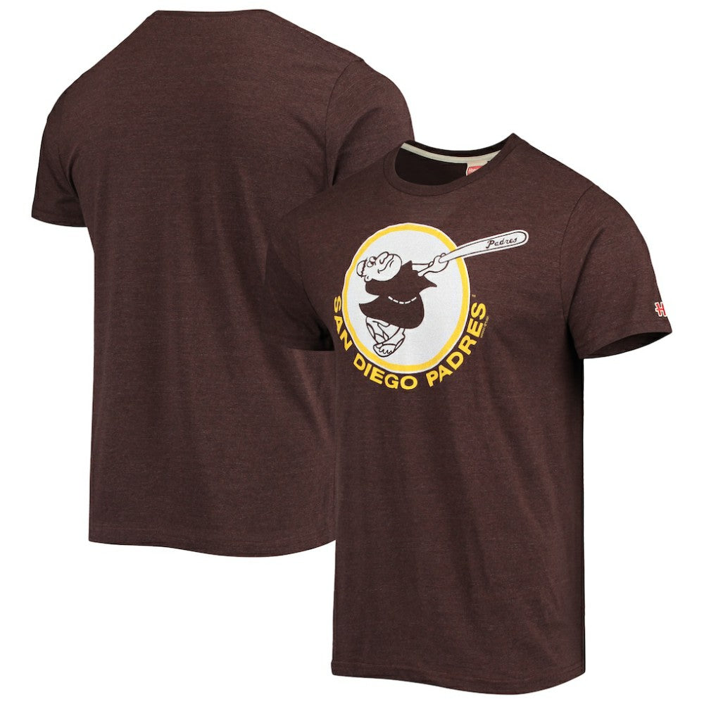 San Diego Padres Homage Hand-Drawn Logo Tri-Blend T-Shirt - Brown