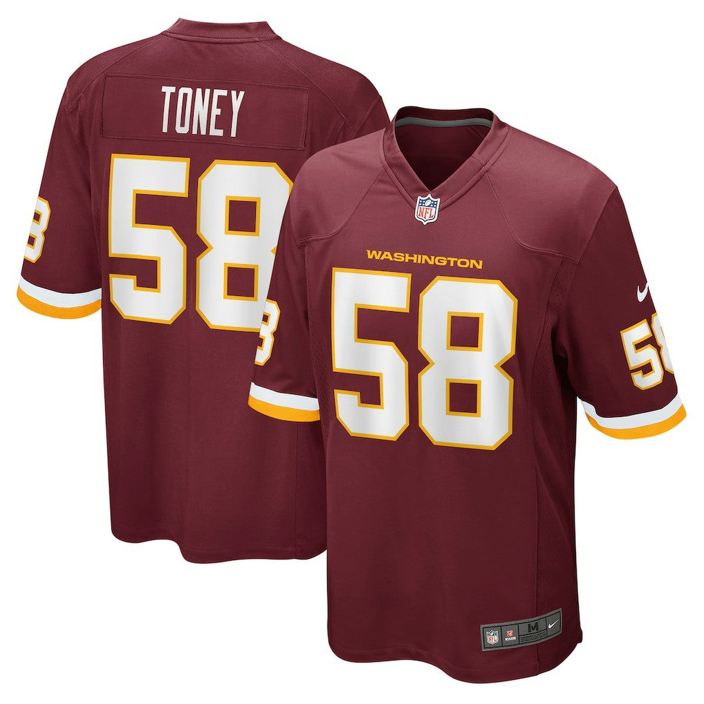 NFL Washington Commanders Shaka Toney Washington Football Team Game Jersey
