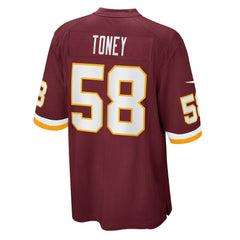 NFL Washington Commanders Shaka Toney Washington Football Team Game Jersey