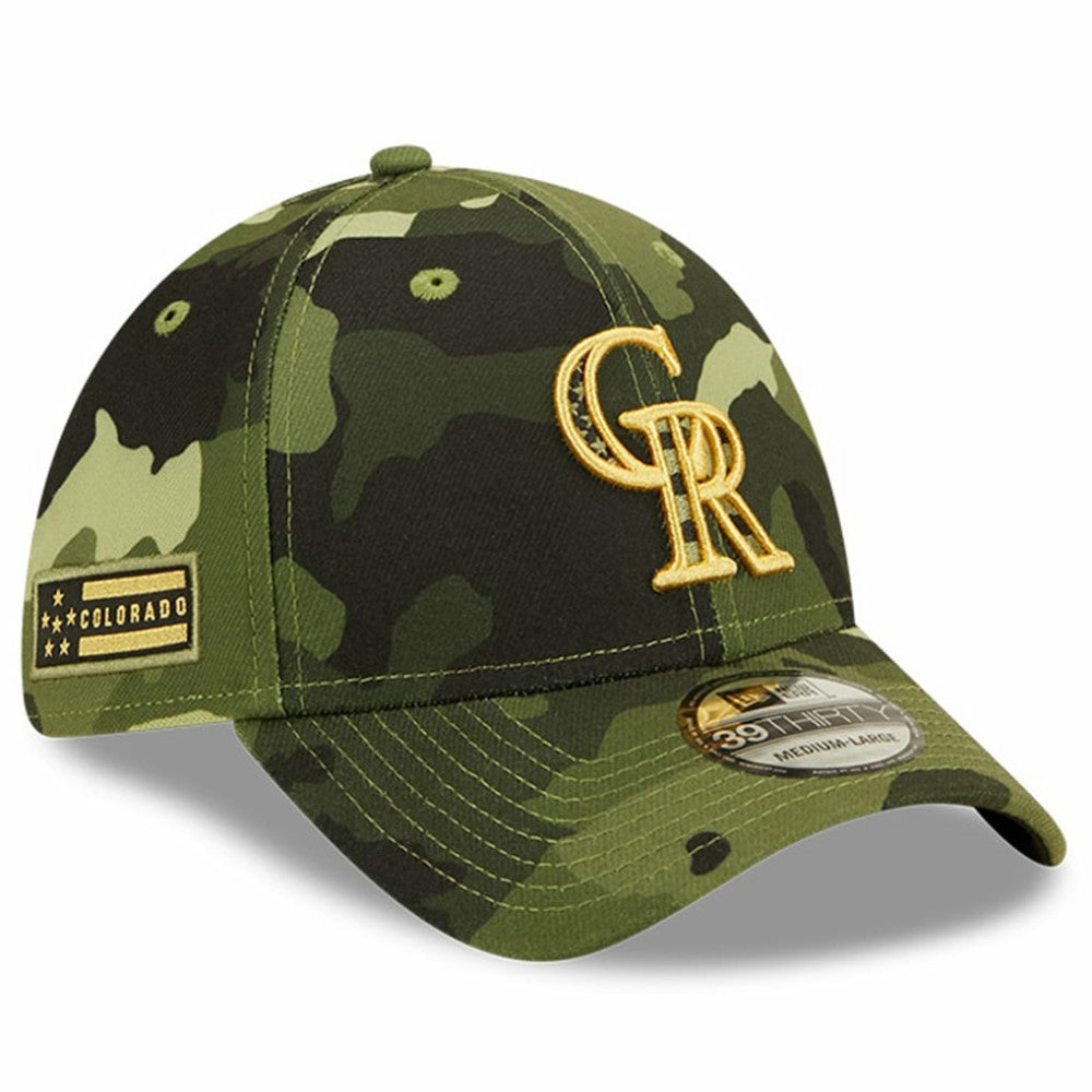 Colorado Rockies 2022 Armed Forces Day 39THIRTY Flex Hat - Camo | New Era