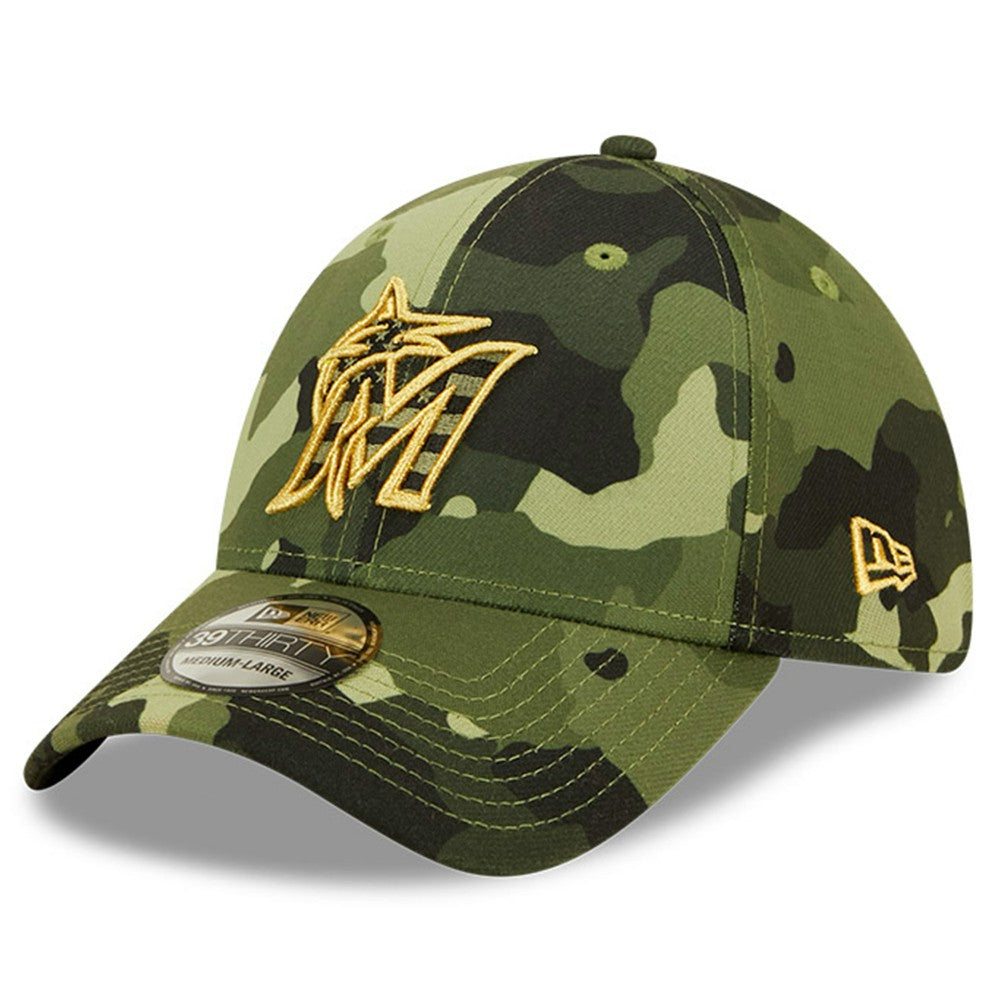 Miami Marlins 2022 Armed Forces Day 39THIRTY Flex Hat - Camo | New Era