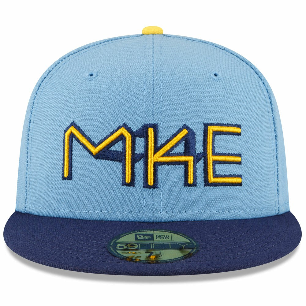 Milwaukee Brewers 2022 City Connect 59FIFTY Fitted Hat - Powder Blue | New Era