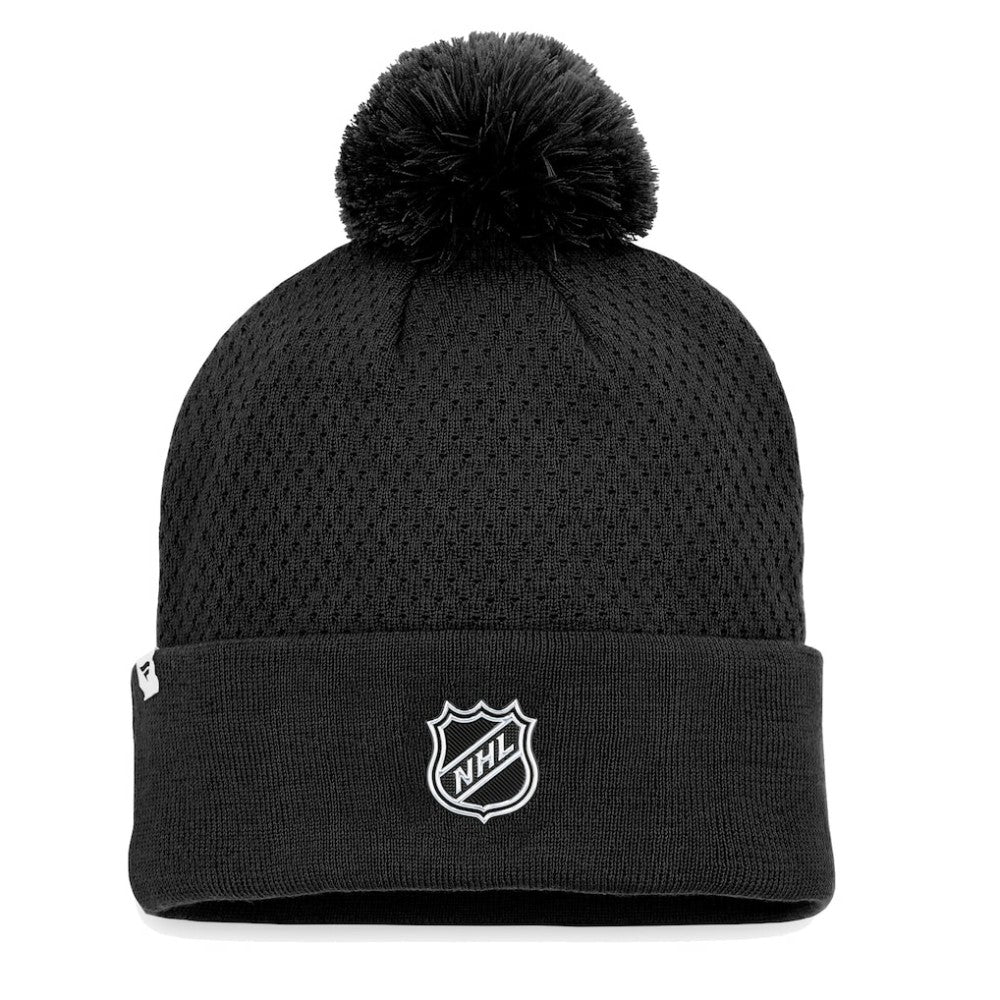 Chicago Blackhawks Fanatics Women's Authentic Pro Road Cuffed Knit Hat with Pom