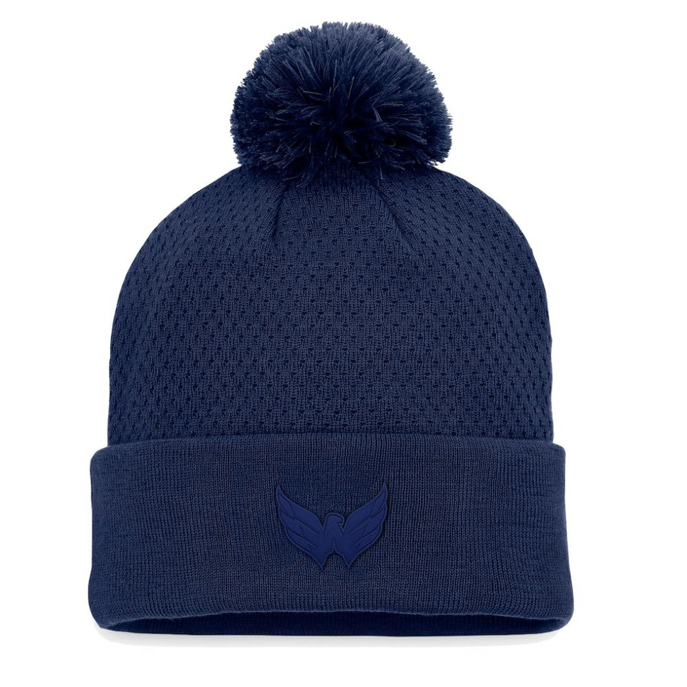 Washington Capitals Fanatics Women's Authentic Pro Road Cuffed Knit Hat with Pom