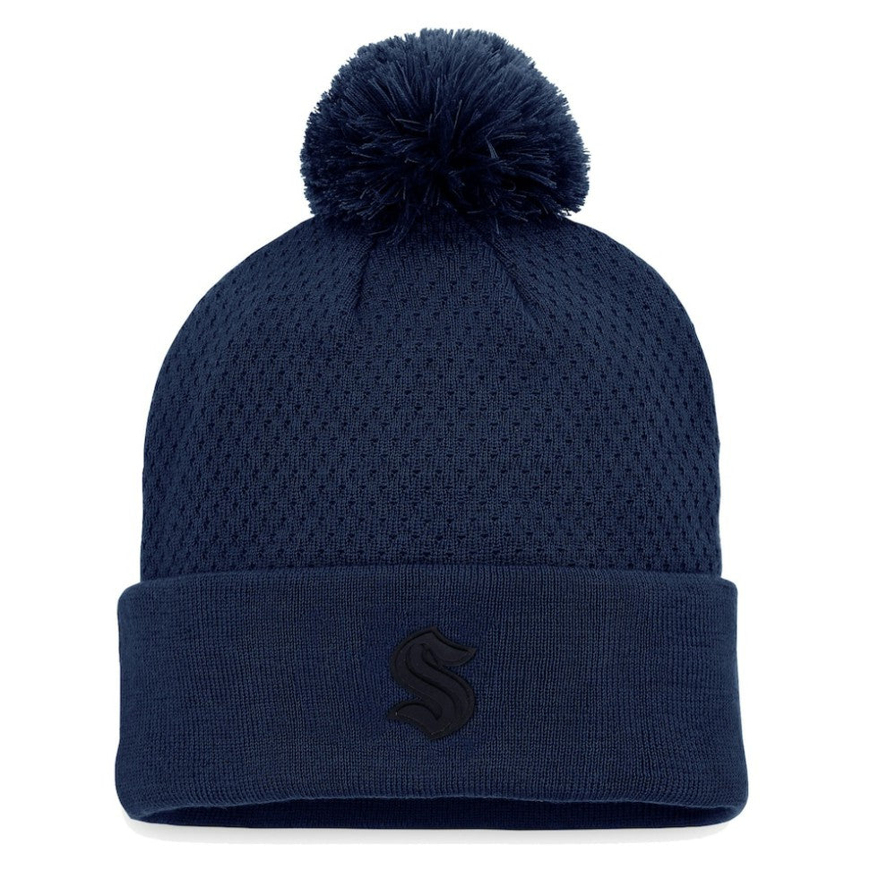 Seattle Kraken Fanatics Women's Authentic Pro Road Cuffed Knit Hat with Pom