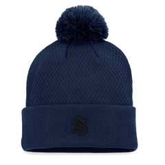 Seattle Kraken Fanatics Women's Authentic Pro Road Cuffed Knit Hat with Pom