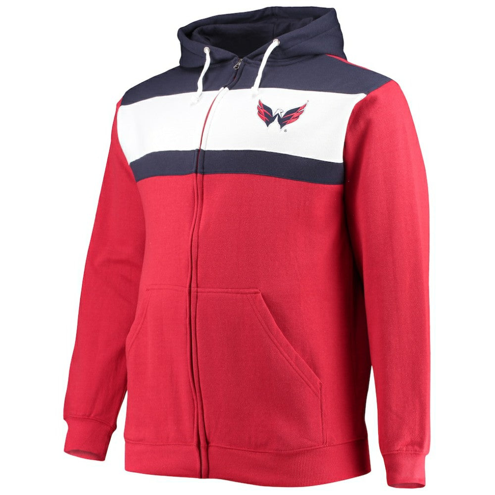 Alexander Ovechkin Washington Capitals Profile Big & Tall Colorblock Full-Zip Hoodie
