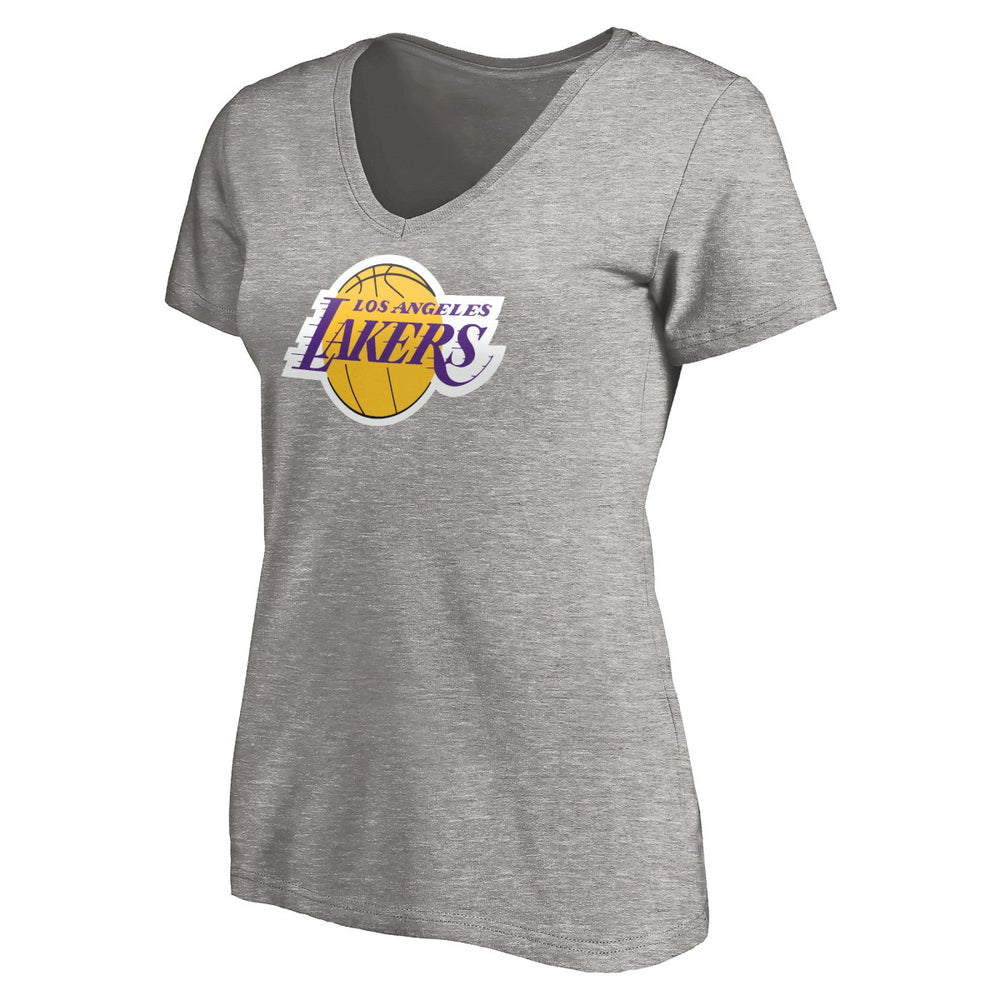 LeBron James Los Angeles Lakers Women's #6 Playmaker Name & Number V-Neck T-Shirt - Heathered Gray for sale