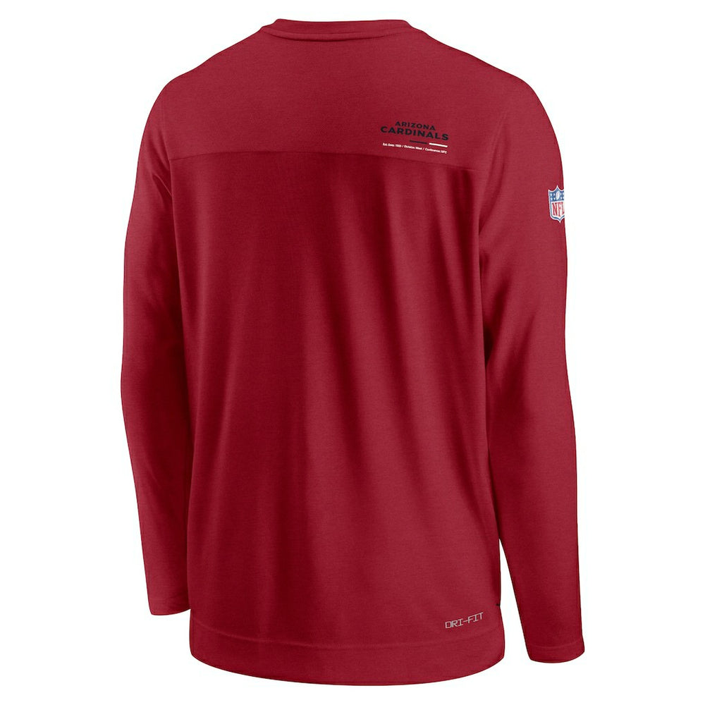 NFL Arizona Cardinals Sideline Coach Chevron Lock Up Long Sleeve V-Neck Performance T-Shirt