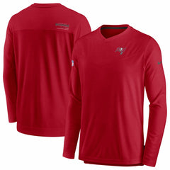 NFL Tampa Bay Buccaneers Sideline Coach Chevron Lock Up Long Sleeve V-Neck Performance T-Shirt