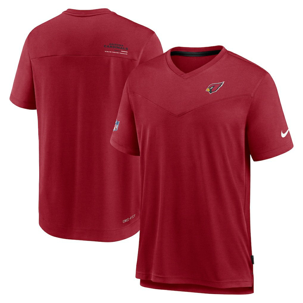 NFL Arizona Cardinals Sideline Coach Chevron Lock Up Logo V-Neck Performance T-Shirt
