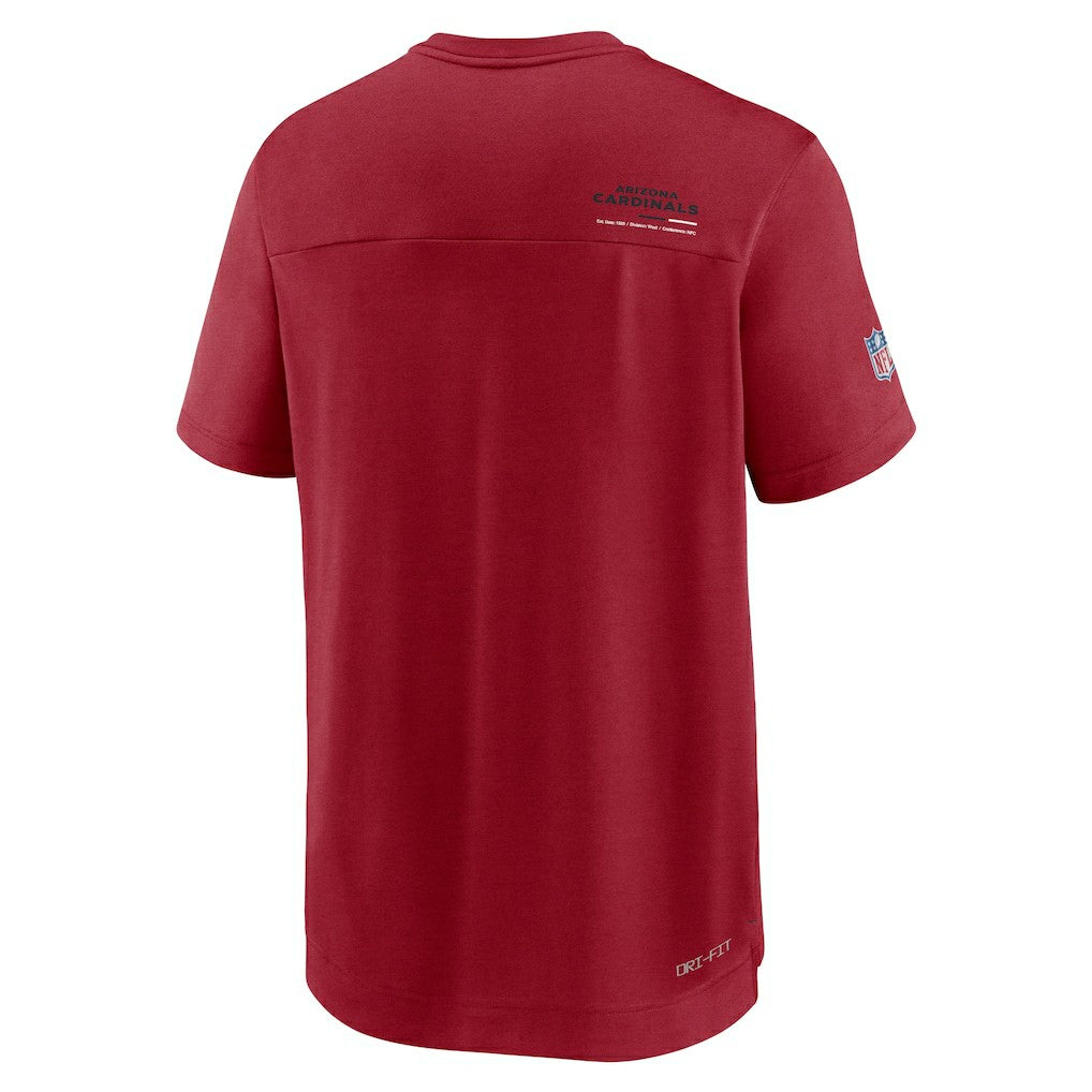 NFL Arizona Cardinals Sideline Coach Chevron Lock Up Logo V-Neck Performance T-Shirt