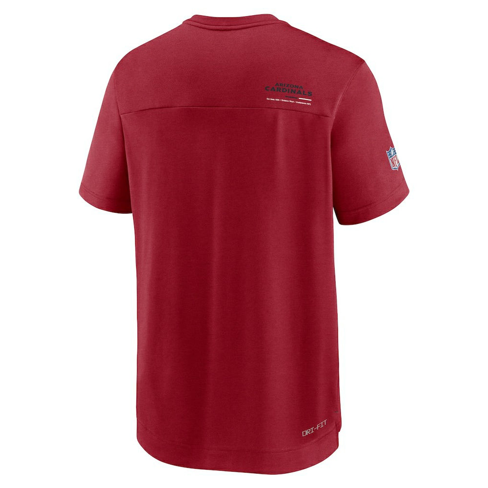 NFL Arizona Cardinals Sideline Coach Chevron Lock Up Logo V-Neck Performance T-Shirt