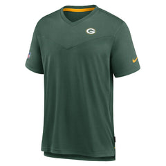 NFL Green Bay Packers Sideline Coach Chevron Lock Up Logo V-Neck Performance T-Shirt