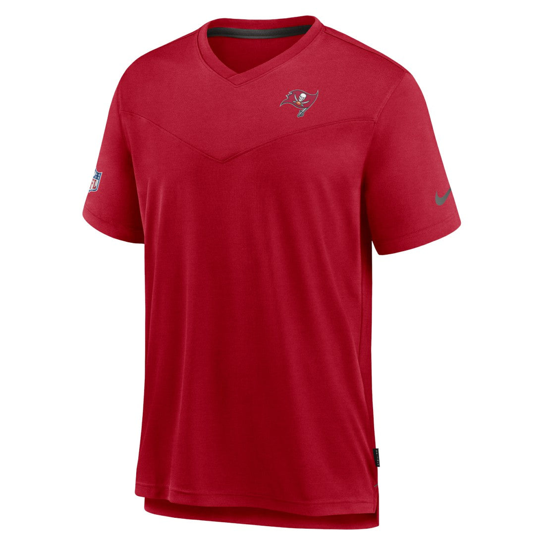NFL Tampa Bay Buccaneers Sideline Coach Chevron Lock Up Logo V-Neck Performance T-Shirt