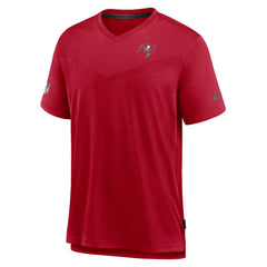 NFL Tampa Bay Buccaneers Sideline Coach Chevron Lock Up Logo V-Neck Performance T-Shirt