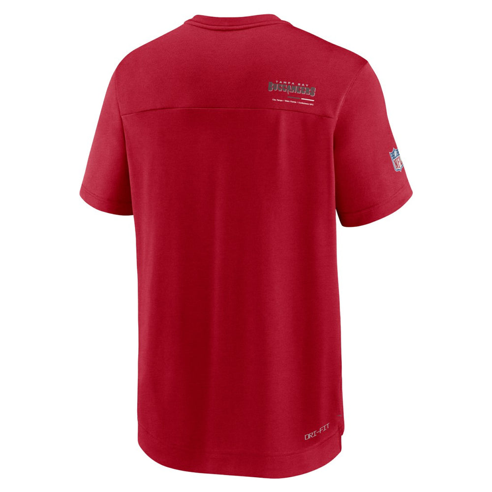 NFL Tampa Bay Buccaneers Sideline Coach Chevron Lock Up Logo V-Neck Performance T-Shirt