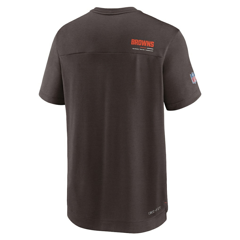 NFL Cleveland Browns Sideline Coach Chevron Lock Up Logo V-Neck Performance T-Shirt