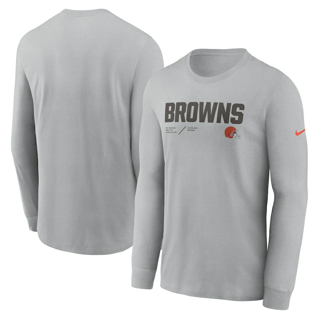 NFL Cleveland Browns Sideline Infograph Lock Up Performance Long Sleeve T-Shirt