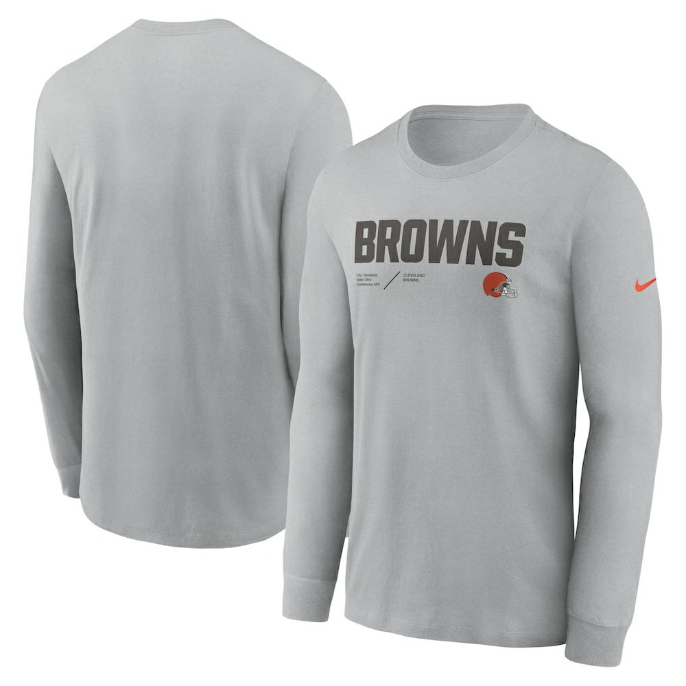 NFL Cleveland Browns Sideline Infograph Lock Up Performance Long Sleeve T-Shirt