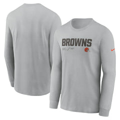 NFL Cleveland Browns Sideline Infograph Lock Up Performance Long Sleeve T-Shirt
