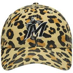 Miami Marlins Women's Bagheera Cheetah Clean up Adjustable Hat - Tan | 47 brand
