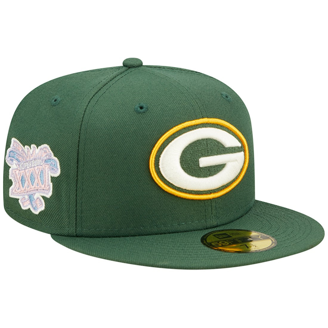 NFL Green Bay Packers Super Bowl XXXI Purple Pop Sweat 59FIFTY Fitted Hat