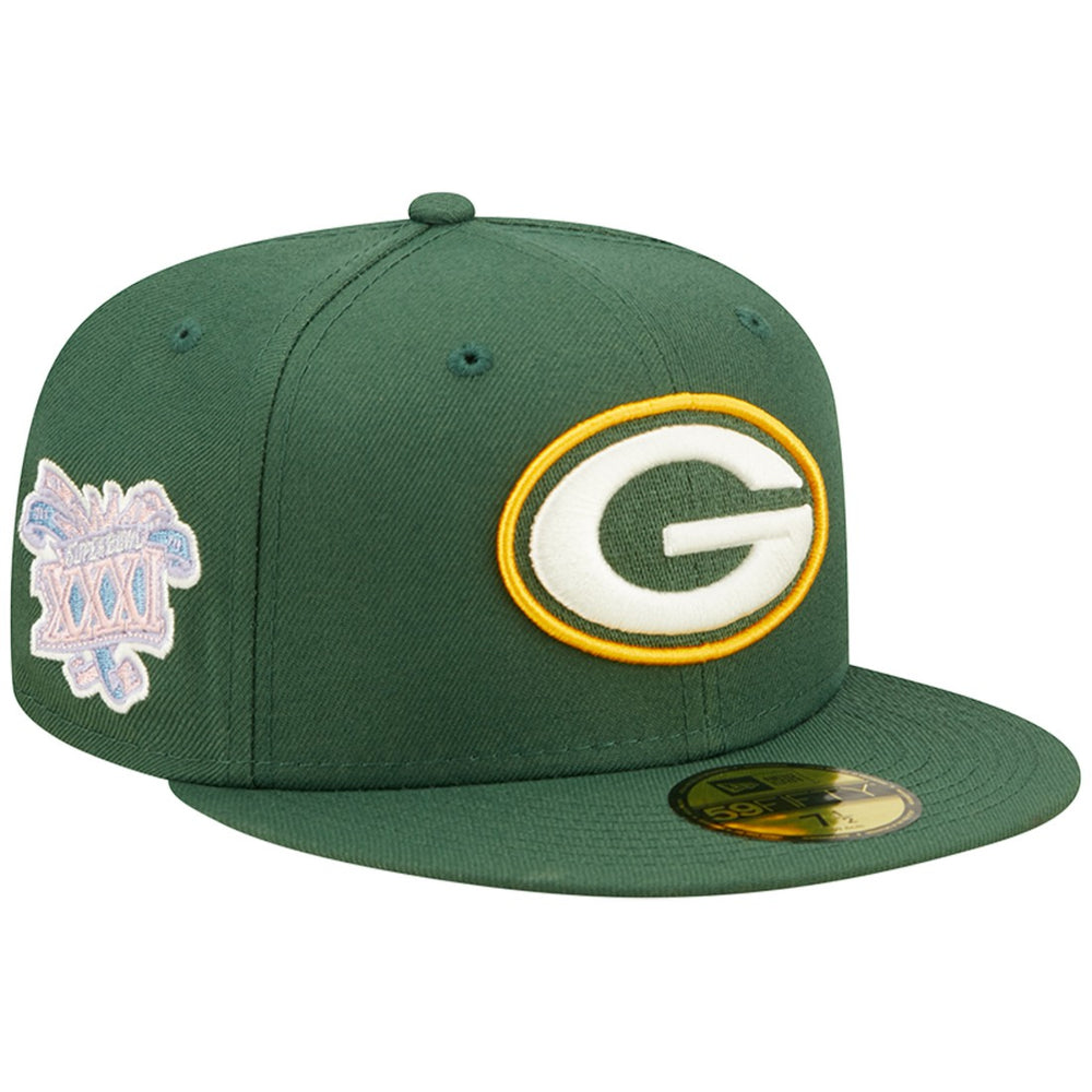 NFL Green Bay Packers Super Bowl XXXI Purple Pop Sweat 59FIFTY Fitted Hat