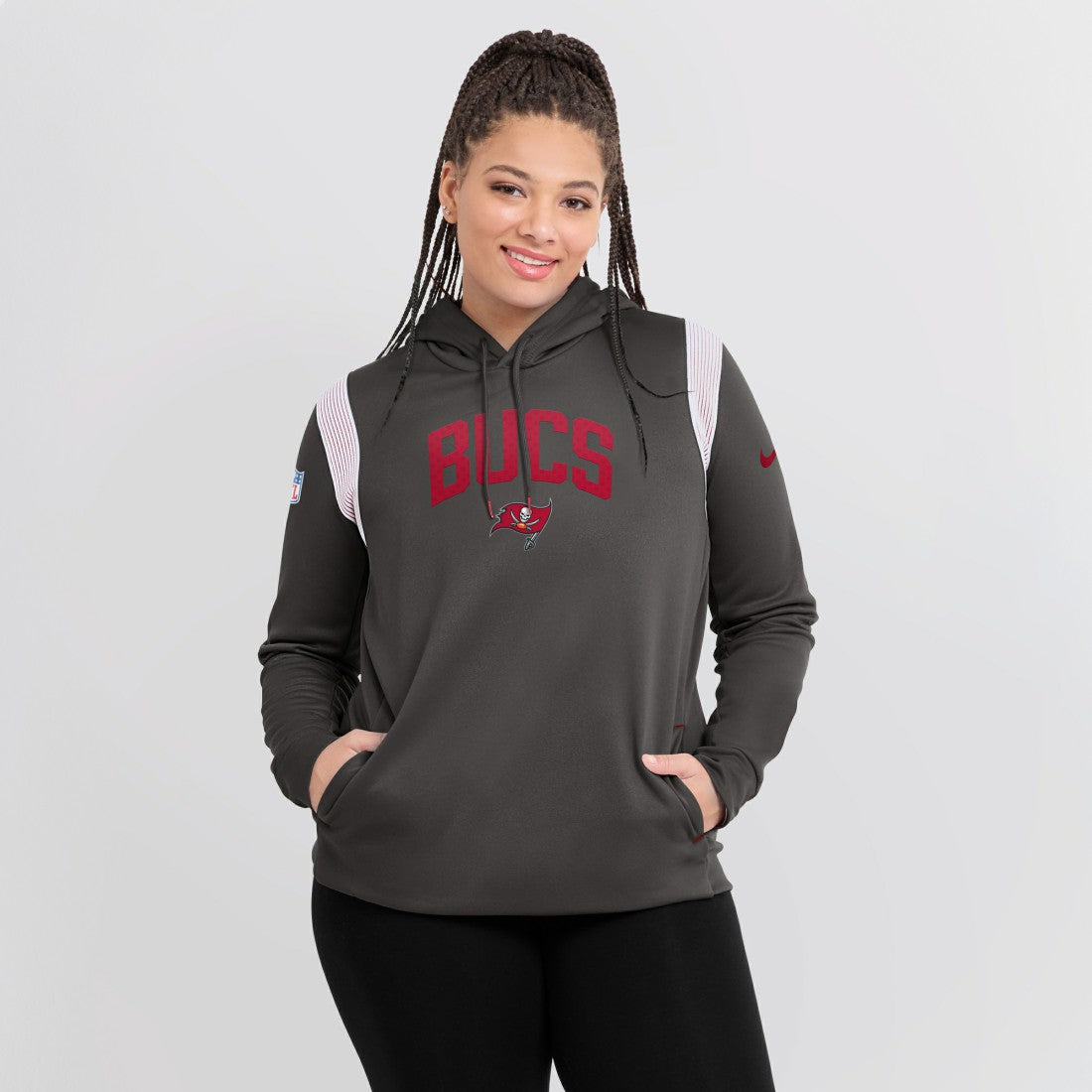 NFL Tampa Bay Buccaneers Women's Sideline Stack Performance Pullover Hoodie