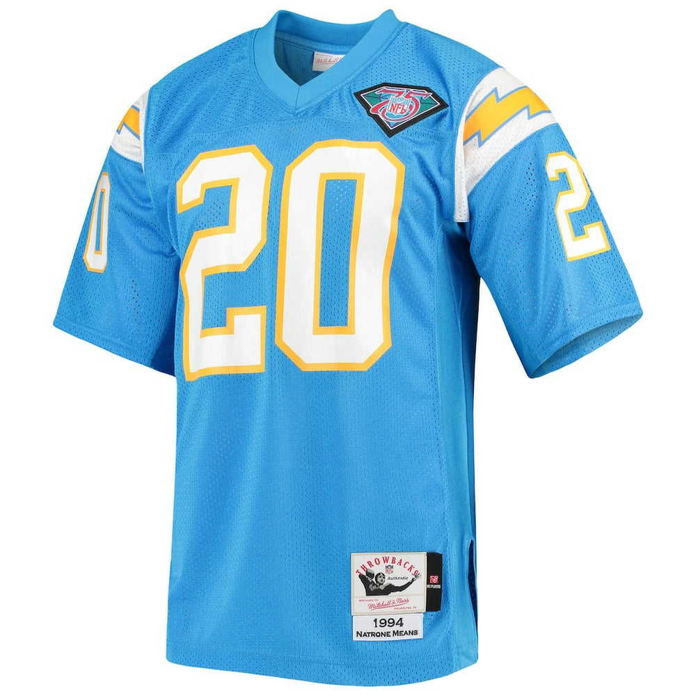 NFL Los Angeles Chargers Natrone Means  1994 Authentic Throwback Retired Player Jersey